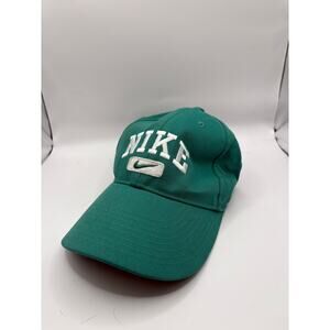 Nike Swoosh Logo Embroidered Velcro Strap Baseball Cap Hat Adjustable Green OSFA